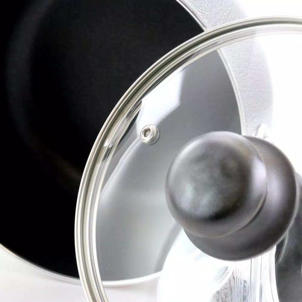Better Chef 10 qt. Round Aluminum Nonstick Dutch Oven with Glass Lid, Gray