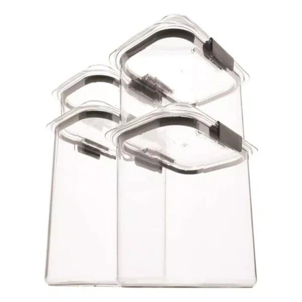 Rubbermaid Brilliance 4-Piece Food Storage Container Set, BPA-Free Plastic, Leak-Proof