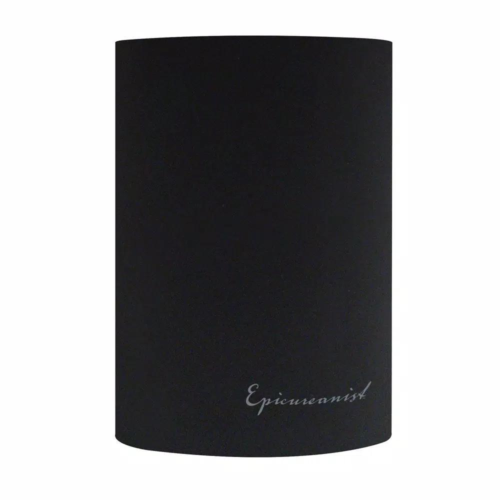 Epicureanist Modern Black Plastic Kitchen Caddy - Multi-Compartment Flatware & Utensil Organizer