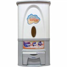 Tayama Rice Dispenser 55 lbs. Capacity White Dry Food Storage Container thumbnail 1