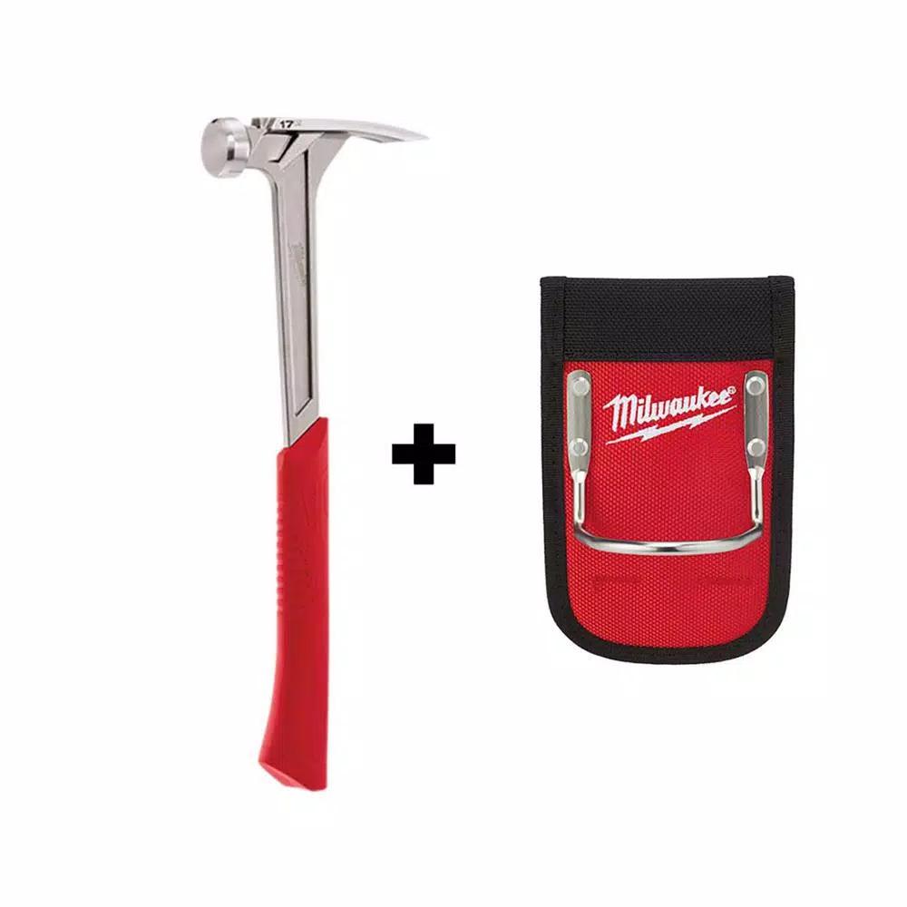 Milwaukee 17 oz. Smooth Face Framing Hammer with Shockshield Grip and Hammer Loop