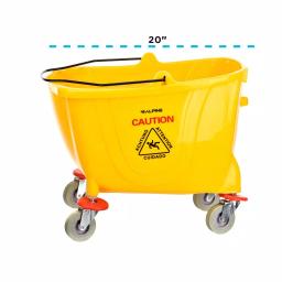 Alpine Industries 36 Qt. Mop Bucket with Down Press Wringer, Yellow thumbnail 6