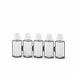 Danya B. 8 in. Hinged 5-Bottle Vase, Black Iron and Clear Glass thumbnail 3