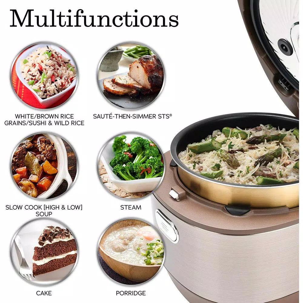 Aroma 5 Qt. Champagne Electric Multi-Cooker with Induction Heating and Ceramic Pot