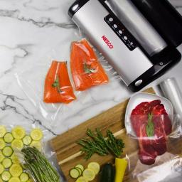 Nesco VS-02 Black Food Vacuum Sealer with Built-in Bag Cutter and Roll Storage thumbnail 9