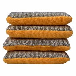 Unbranded Multi-Purpose Dual Action Microfiber Scrubbing Sponges, Yellow thumbnail 6