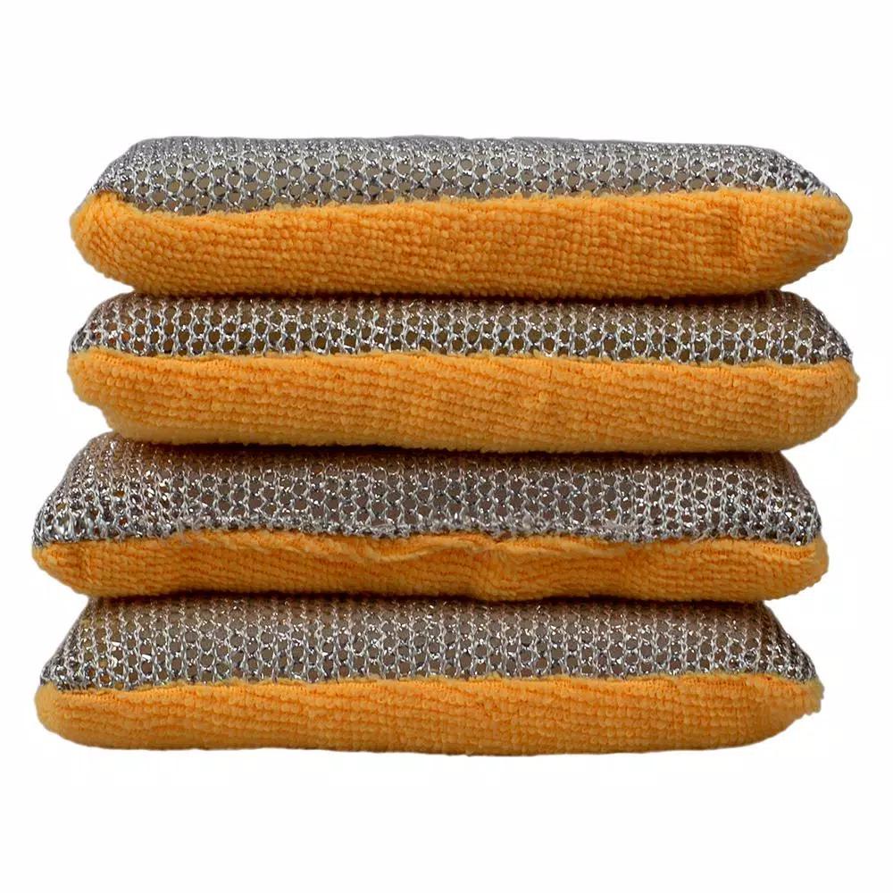 Unbranded Multi-Purpose Dual Action Microfiber Scrubbing Sponges, Yellow