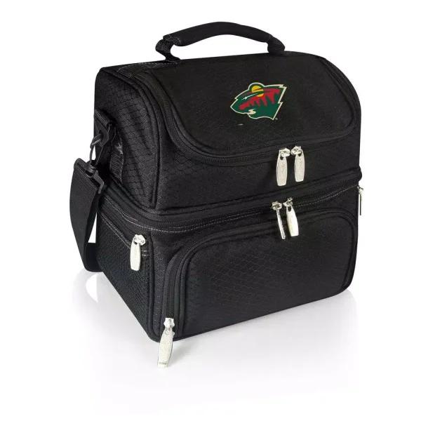 Picnic Time Pranzo Minnesota Wild Black Insulated Lunch Bag & Picnic Tote with Utensil Set