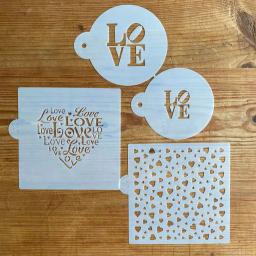 Designer Stencils Love and Scattered Hearts Cookie Stencil Bundle - 4 Pattern Set thumbnail 3