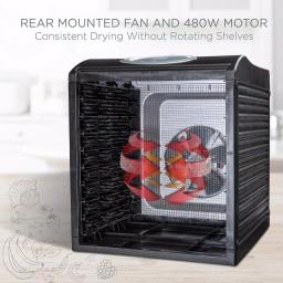 Ivation Stainless Steel Food Dehydrator Machine with 9 Trays, 600W Digital Timer & Temperature Control thumbnail 2