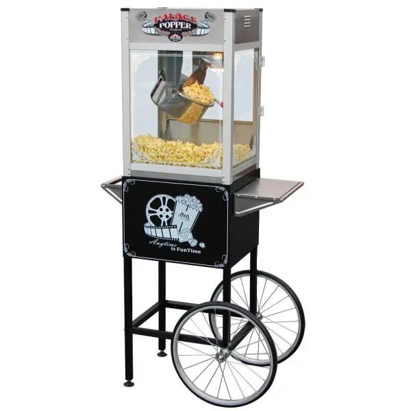 Funtime Palace 16 oz. Stainless Steel Hot Oil Popcorn Popper Machine with Cart