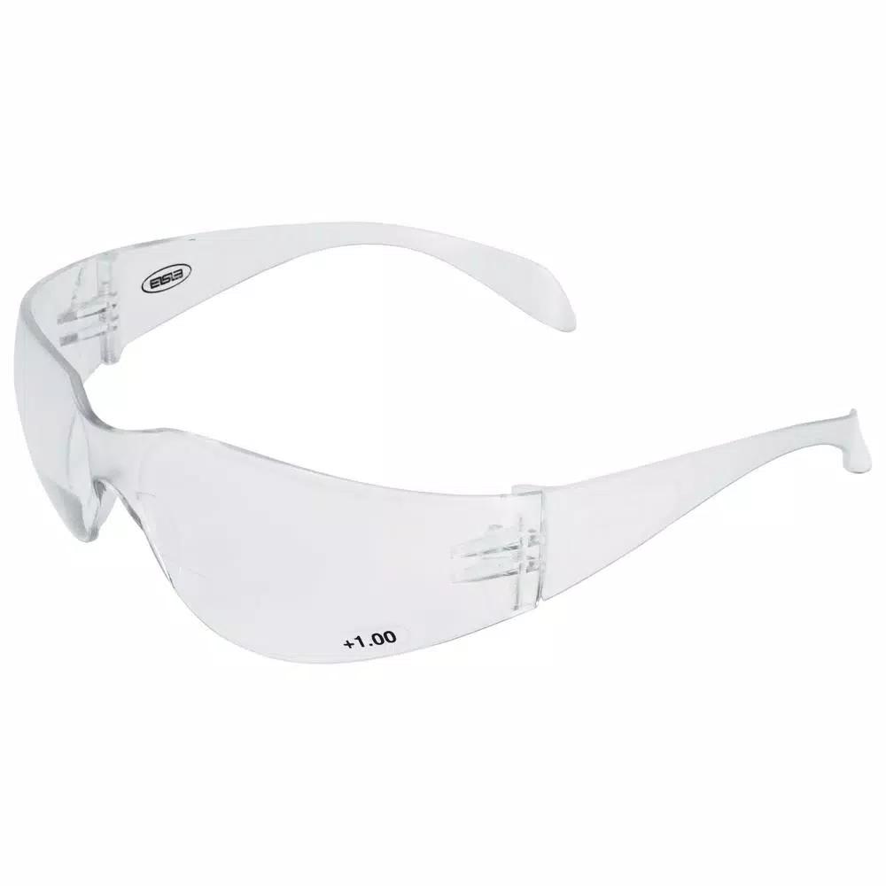 ERB Iprotect Bifocal Safety Glasses, Clear Frame & Lens, +1.0 to +2.5 Magnification