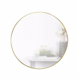 Umbra Hubba 34-inch Round Contemporary Brass Wall Mirror thumbnail 1