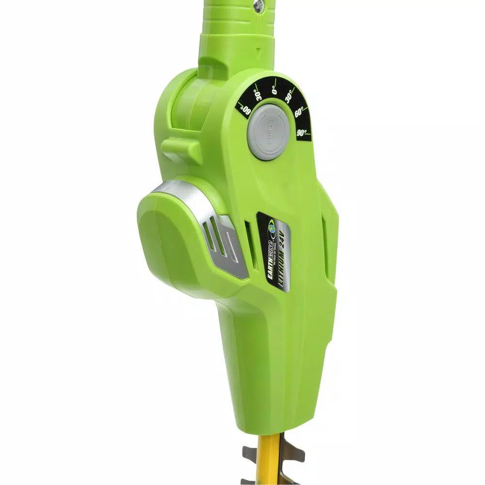 Earthwise 24V Cordless Lithium-Ion 17 in. Pole Hedge Trimmer with 2.5 Ah Battery