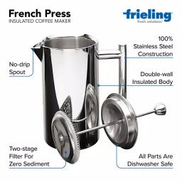 Frieling 3-Cup Mirror Finish Stainless Steel French Press, Double-Walled Insulated Coffee Maker thumbnail 9