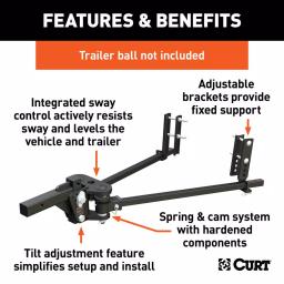 CURT TruTrack Weight Distribution System, 5,000 - 8,000 lbs. Capacity, 35-9/16" Bars thumbnail 5