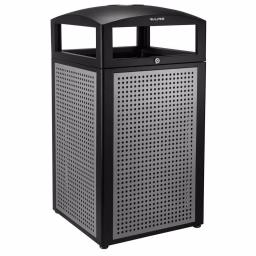 Alpine Industries 40 Gal. Steel Outdoor Commercial Trash Can with Ash Tray Lid thumbnail 4