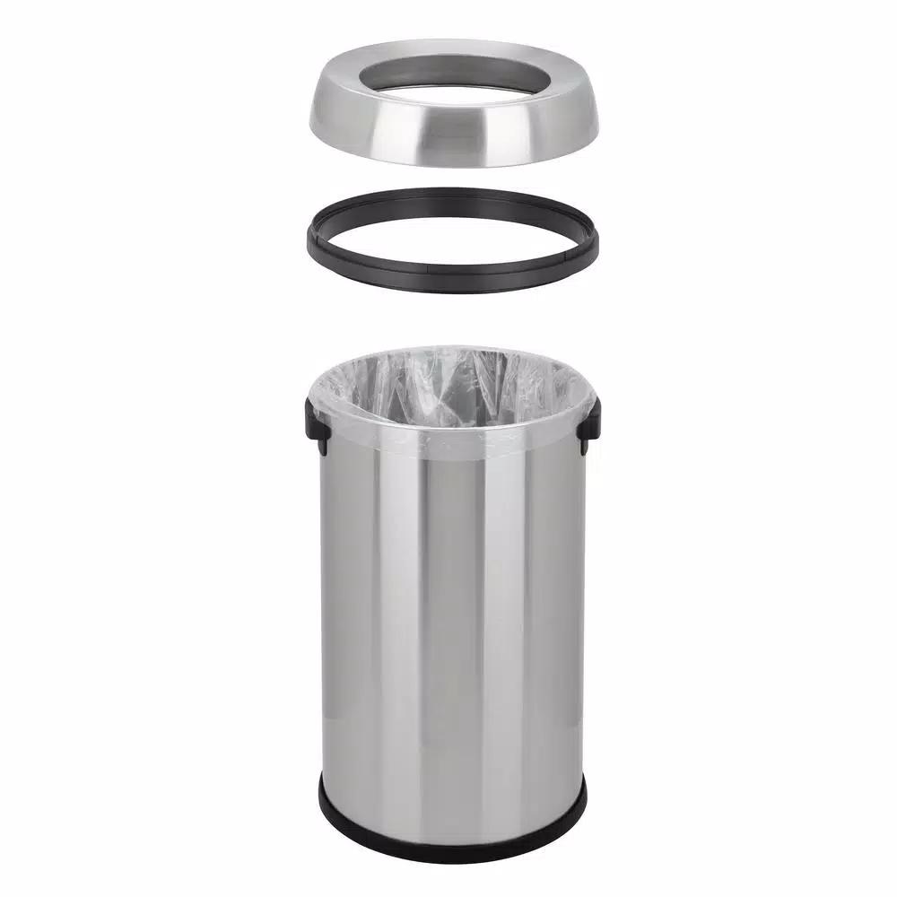Step N' Sort 65 L Stainless Steel Commercial Open Top Trash Can with Carry Handle