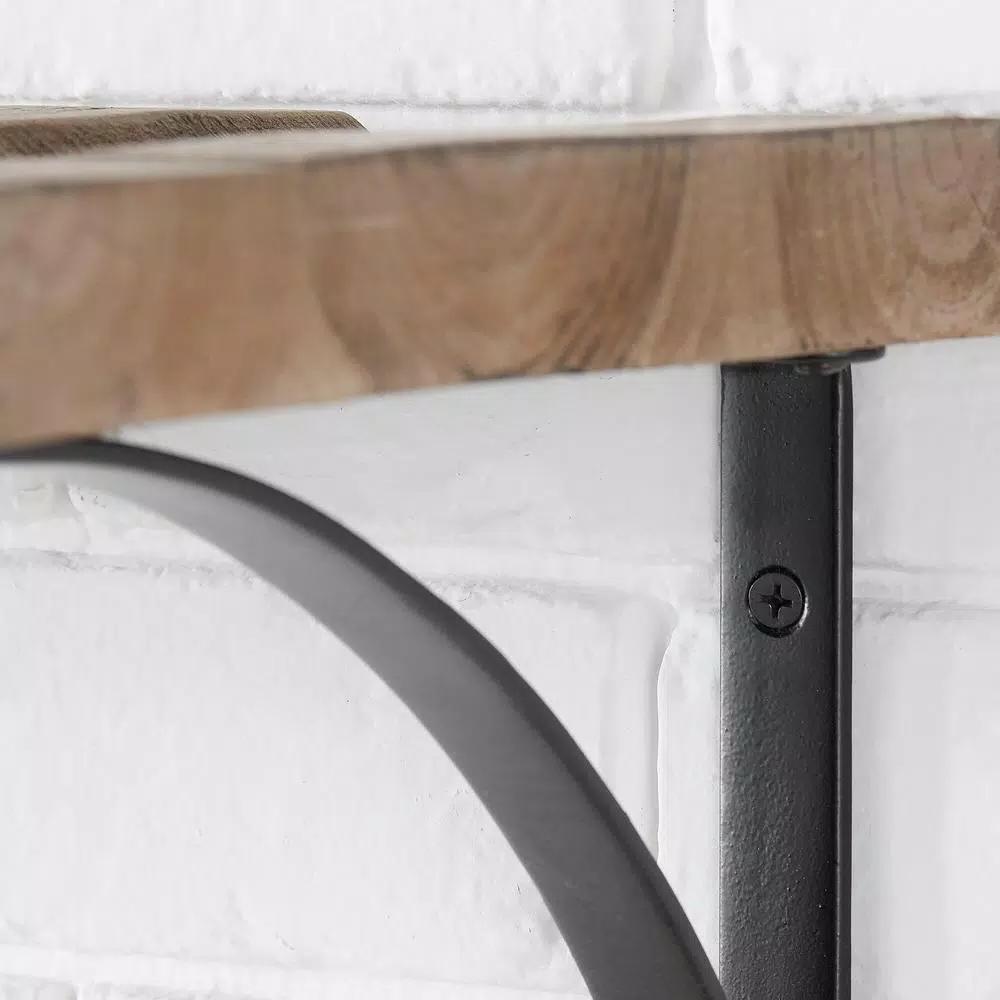 StyleWell 6-Bottle Natural Wood and Metal Wall Mounted Wine Rack