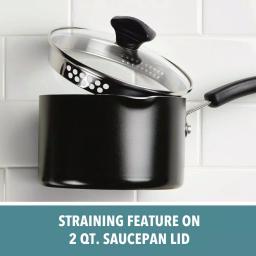 Farberware Cookstart 15-Piece DiamondMax Nonstick Aluminum Cookware Set, Black thumbnail 3