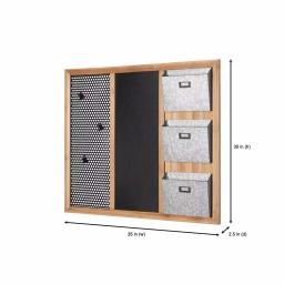 StyleWell 3-Section Wood and Metal Wall-Mount Organizer with Chalkboard thumbnail 2