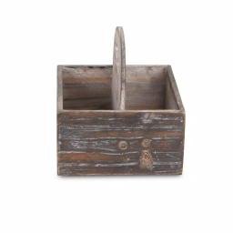 Cheungs Brown Wooden Square Caddy Decorative Tray with Raised Handle thumbnail 4