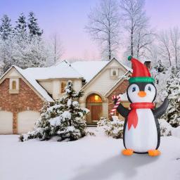 Fraser Hill Farm 10 ft. Penguin and Candy Cane Christmas Inflatable with RGB Lights thumbnail 11
