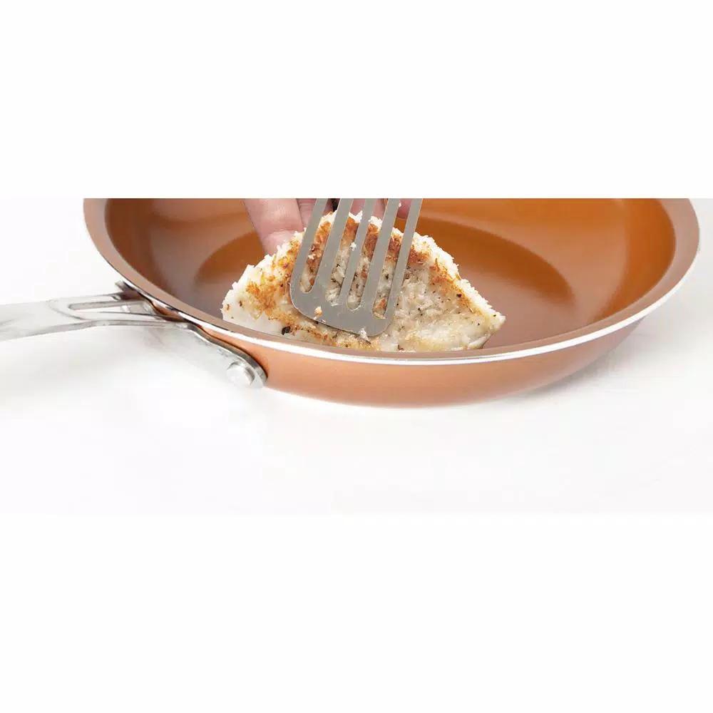 Kitchen Details 10 in. Aluminum Nonstick Copper Frying Pan with Titanium Ceramic Coating