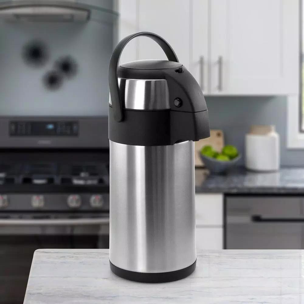 MegaChef 3L Stainless Steel Airpot Hot Water Dispenser, Double Insulated Beverage Server