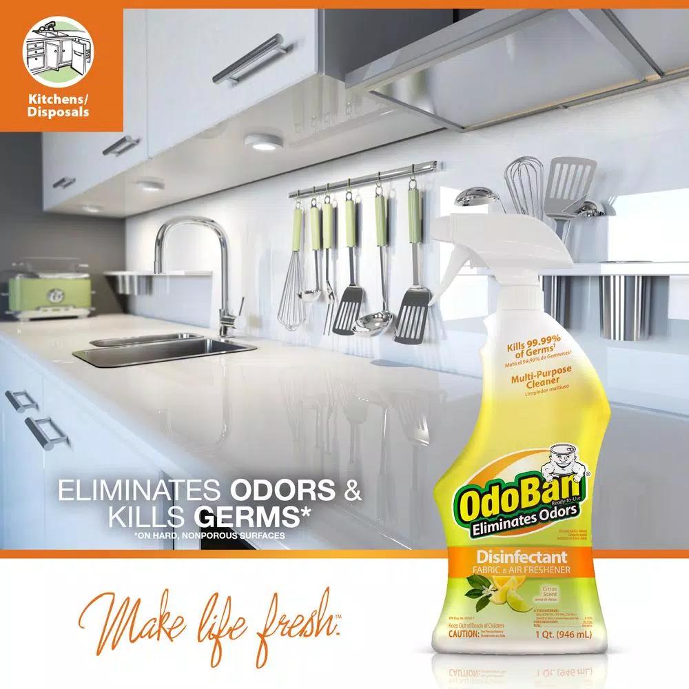 OdoBan 32 oz. Citrus Disinfectant, Fabric & Air Freshener, Multi-Purpose Odor Eliminator