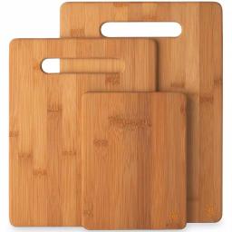 Bambusi 3-Piece Bamboo Cutting Board Set - Premium Moso Bamboo Kitchen Boards for Food Prep and Serving thumbnail 1