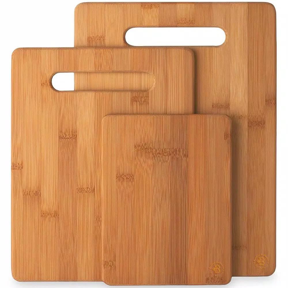 Bambusi 3-Piece Bamboo Cutting Board Set - Premium Moso Bamboo Kitchen Boards for Food Prep and Serving