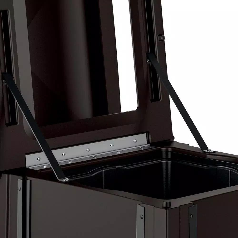 Suncast Commercial 35 Gal. Java Outdoor Trash Can with Attached Lid