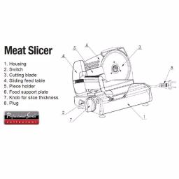 Continental Professional Series 7.5 in. Stainless Steel Meat Slicer with 180W Motor thumbnail 9