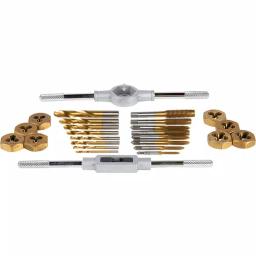 MIBRO 26-Piece Metric Tap, Die and Drill Bit Set with Titanium Coated GCr15 Alloy Steel thumbnail 2