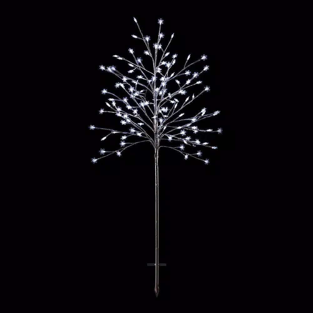 Alpine Corporation 58 in. Frosty Christmas Snowflake Tree with 120 Cool White LED Lights
