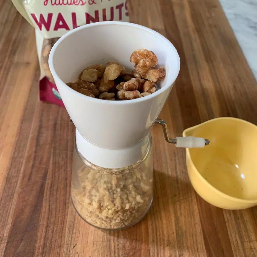 Fox Run White Nut Chopper with Glass Bowl and Stainless Steel Blades