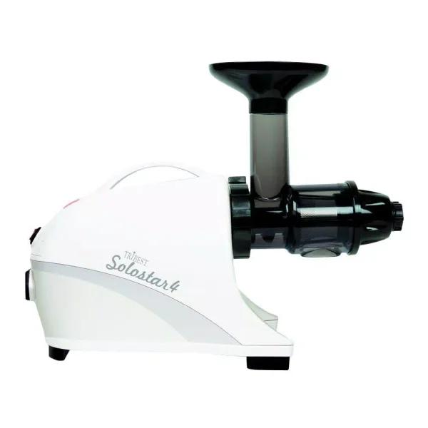 Tribest Solostar 4 Cold Press Juicer, 24 fl. oz. Horizontal Single Auger Juicer, White