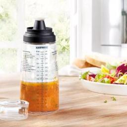 HOUSEHOLD ESSENTIALS Leifheit Glass Salad Dressing Shaker with Lid and Measurement Markings, 10.1 oz thumbnail 3