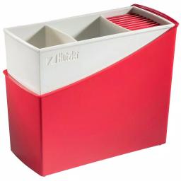 Hutzler Cutlery Drainer and Flatware Caddy with Knife Slots, Red thumbnail 1
