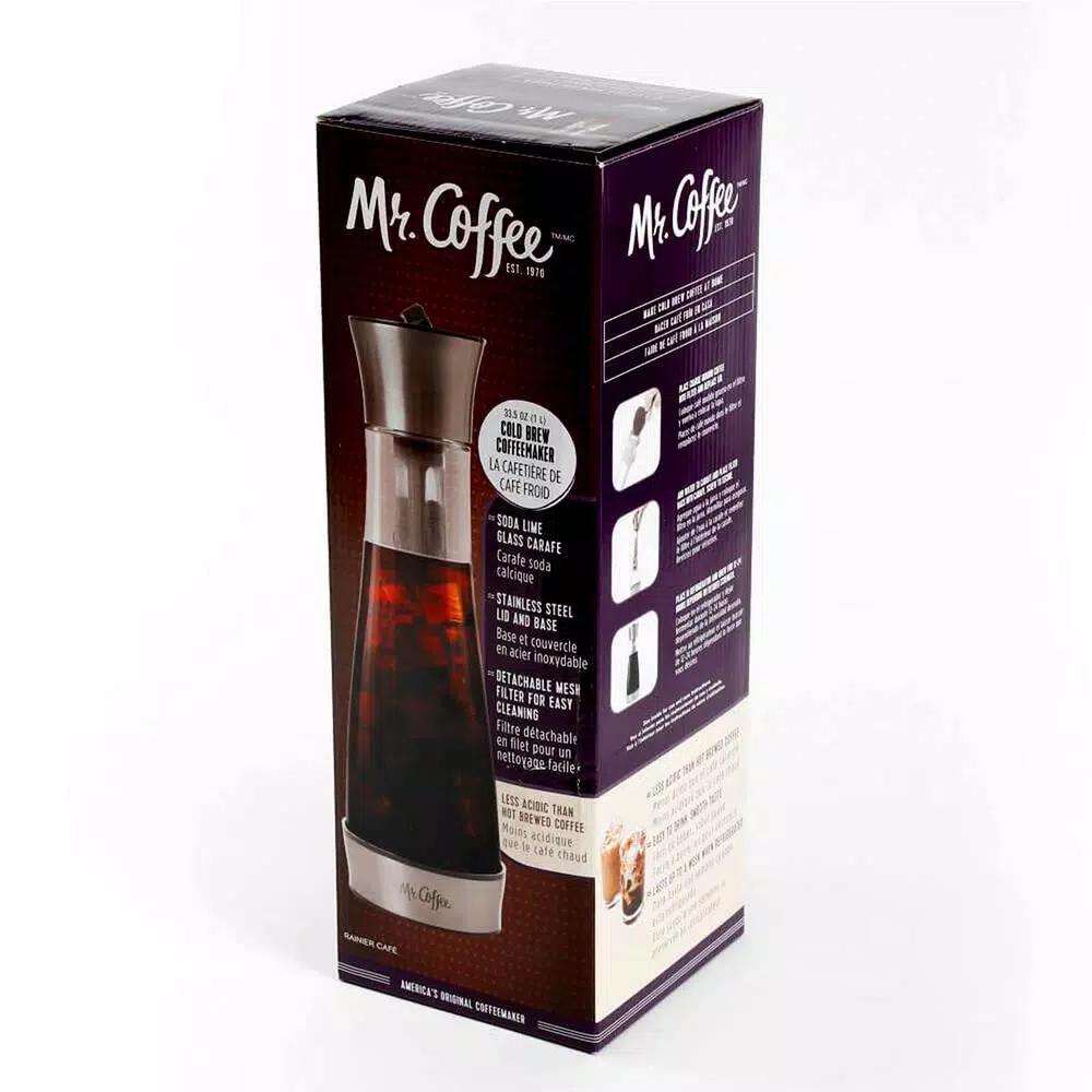 Mr. Coffee Uber Caff 5-Cup Cold Brew Coffee Maker with Borosilicate Glass Pitcher and Stainless Steel Filter