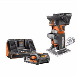 RIDGID 18V OCTANE Brushless Compact Fixed Base Router Kit with 2.0 Ah Battery and Charger thumbnail 1