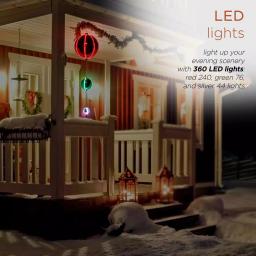 Alpine Corporation 3-Tier Hanging Christmas Ornaments with Chasing LED Lights, Indoor/Outdoor thumbnail 6