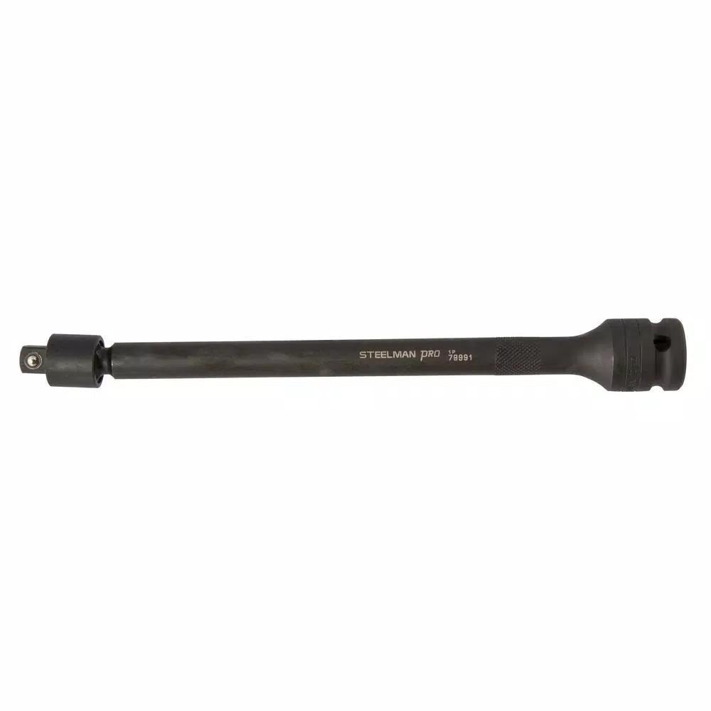 STEELMAN PRO 79991 1/2 in. Drive to 3/8 in. Pinless Swivel Impact Extension Bar, 9 in.