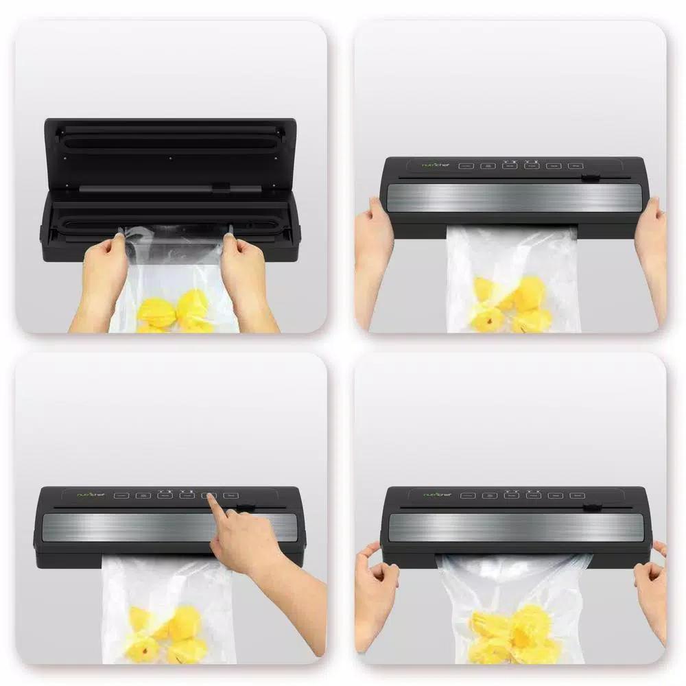 NutriChef Automatic Electric Vacuum Sealer with Reusable Bags and Roll Cutter