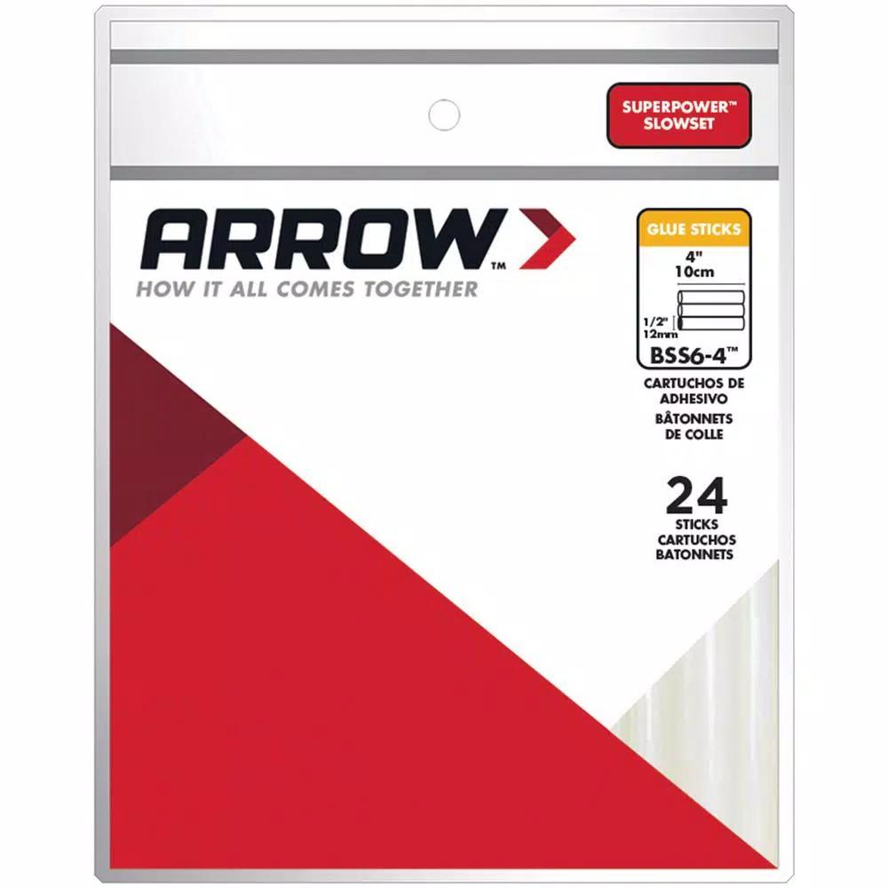 Arrow SuperPower SlowSet Glue Sticks, 24-Pack, Nontoxic Adhesive