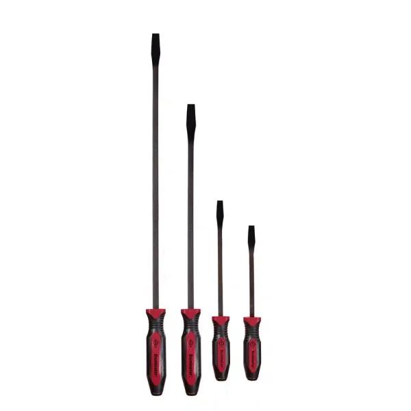 Dominator Pro Straight Pry Bar Set, 4-Piece Heavy Duty Alloy Steel