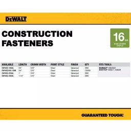DEWALT 16-Gauge 1 in. x 1 in. Galvanized Wide Crown Staples, 2000 Count thumbnail 3