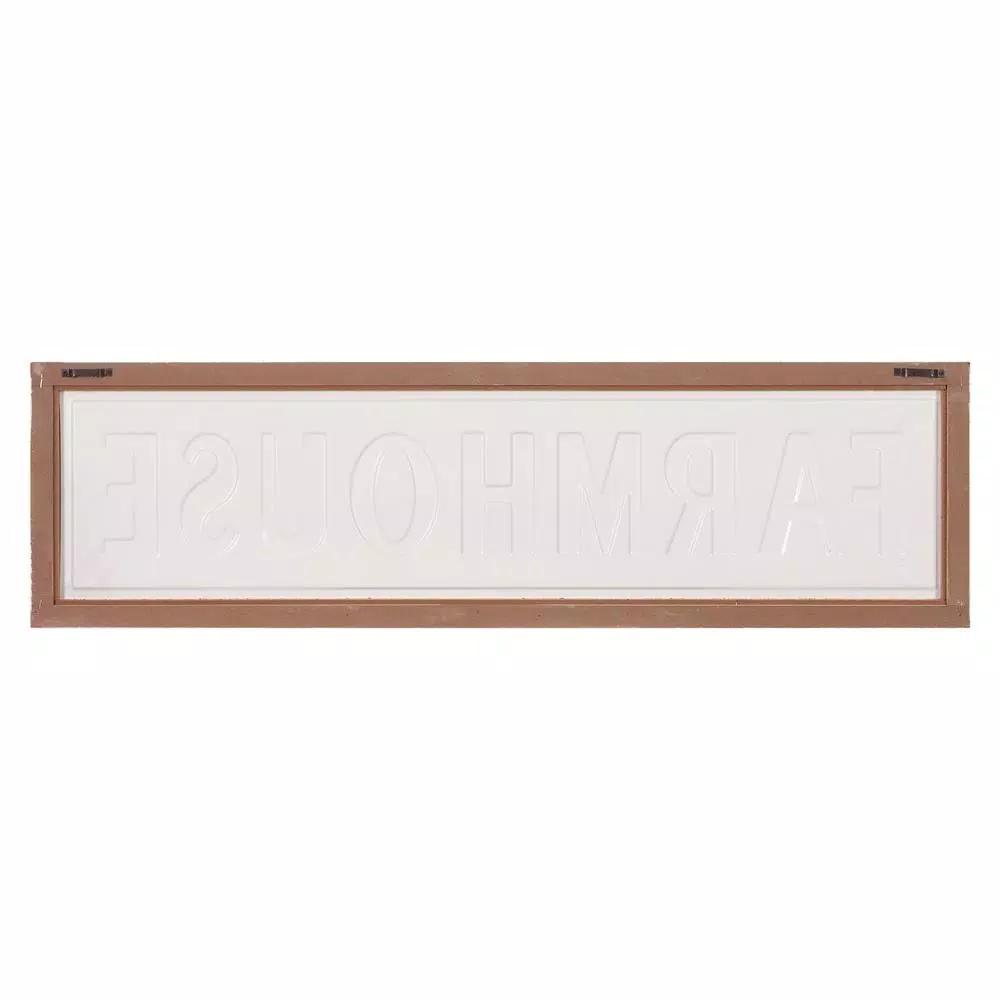Pinnacle Rustic White Farmhouse Tin Enamel Decorative Wall Sign, 38 in. x 11.25 in.