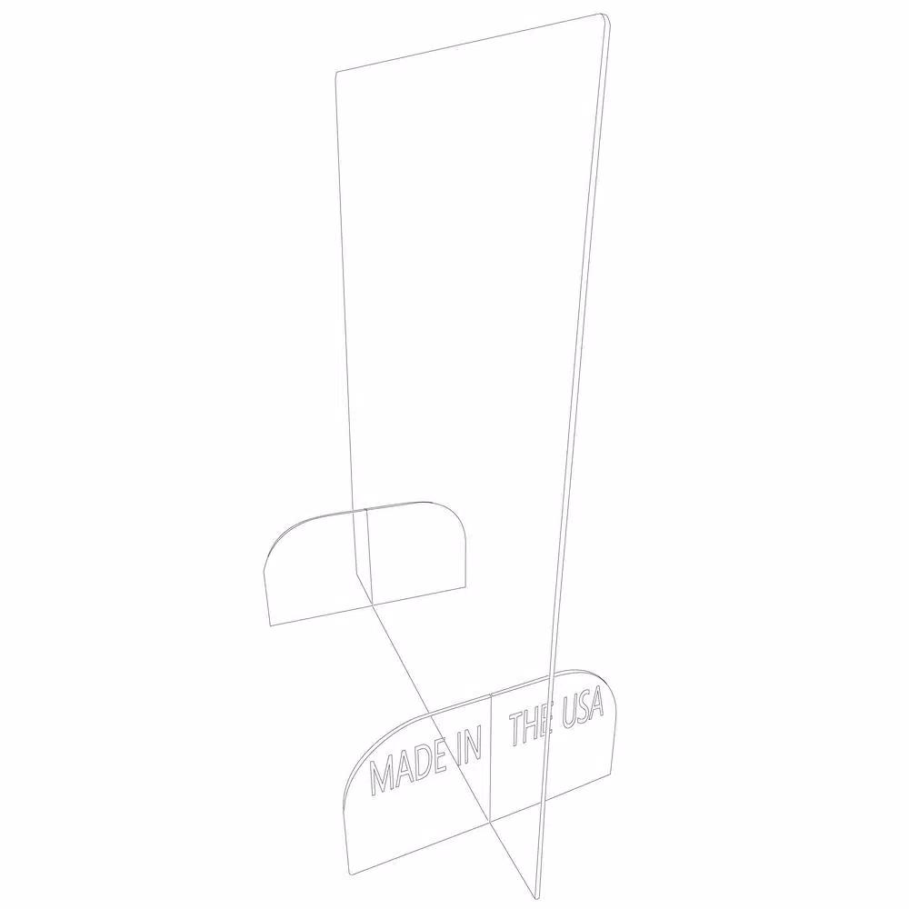 Unbranded 24 in. x 32 in. Freestanding Clear Acrylic Sneeze Guard Safety Shield